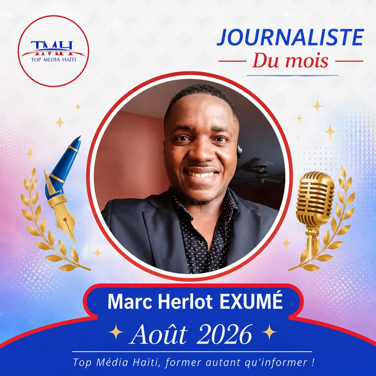 Marc Herlot EXUMÉ  élu journaliste du mois d'août